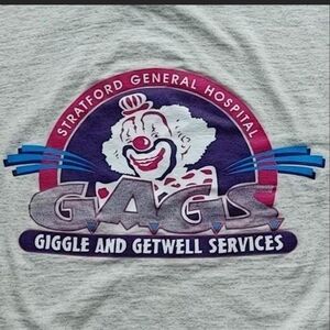 Vintage Tultex Clown T-Shirt L Grey Graphic Streetwear Y2K Clowncore
